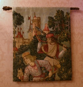 tapestry further inside the queque