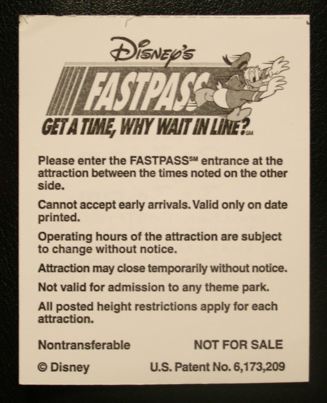Disney FastPasses 014