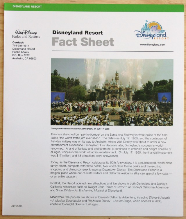 Disneyland 50th Press Kit 006