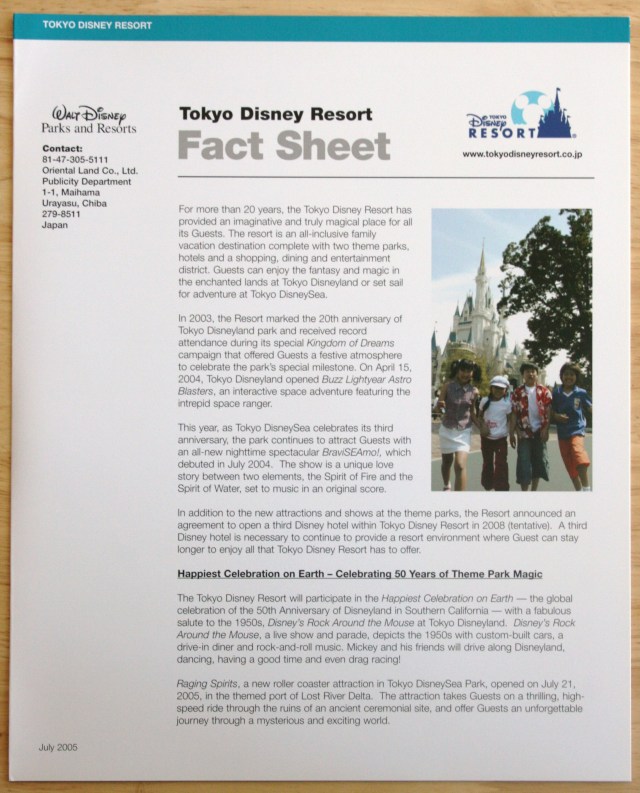 Disneyland 50th Press Kit 007