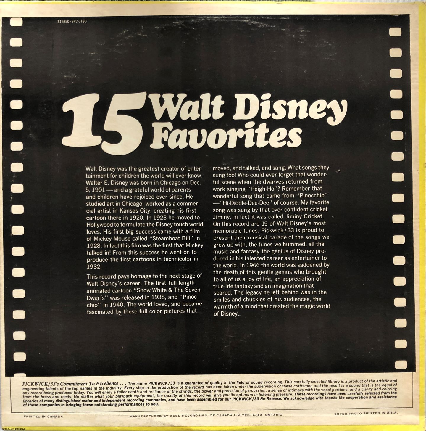 DISNEY FAVORITES LPレコード　昭和レトロ cccd3-15-walt-disney-favorites